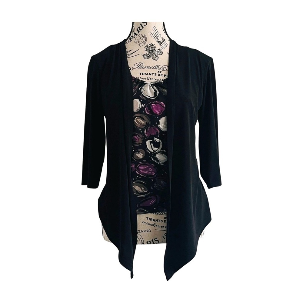 Karel Layered-Look Cardigan Sweater – Faux Two-Piece Top | M